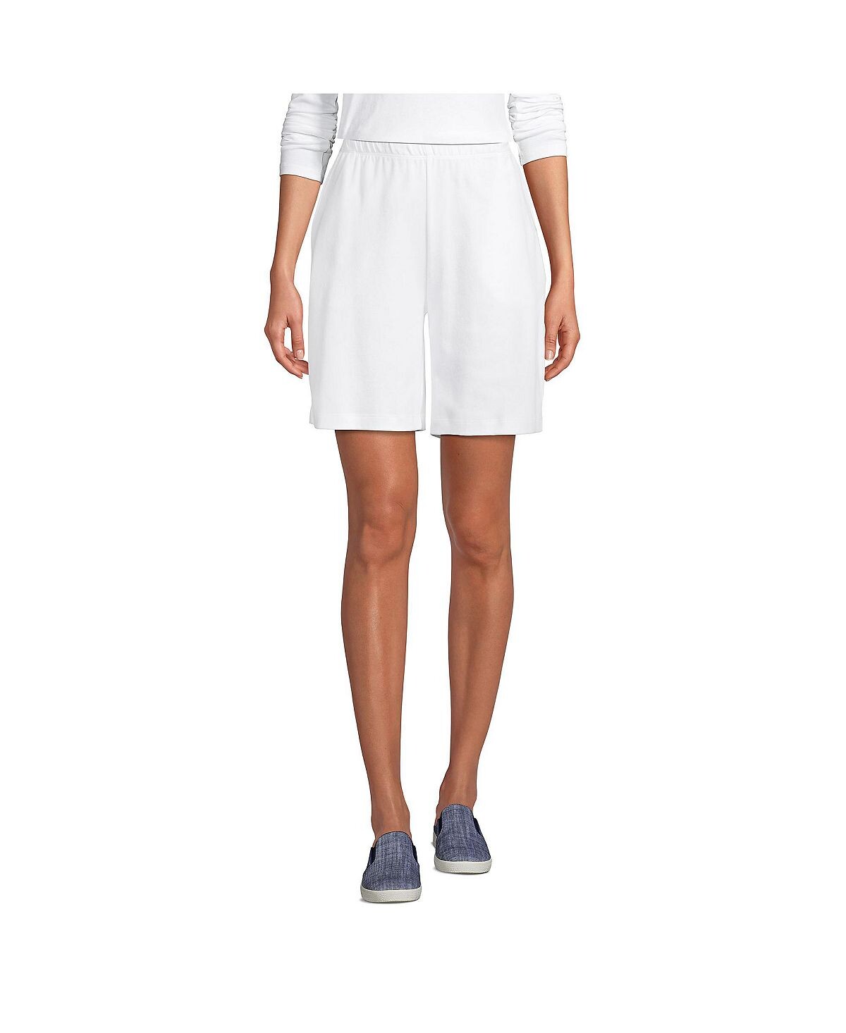 Женские спортивные трикотажные шорты с эластичной резинкой на талии и высокой посадкой Lands' End, белый
Женские спортивные трикотажные шорты с эластичной резинкой на талии и высокой посадкой Lands' End, белый