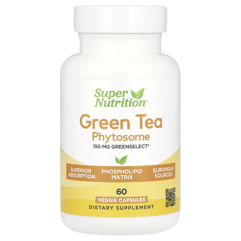 Super Nutrition, Green Tea Phytosome, фитосомы зеленого чая, 150 мг, 60 растительных капсул
Super Nutrition, Green Tea Phytosome, фитосомы зеленого чая, 150 мг, 60 растительных капсул