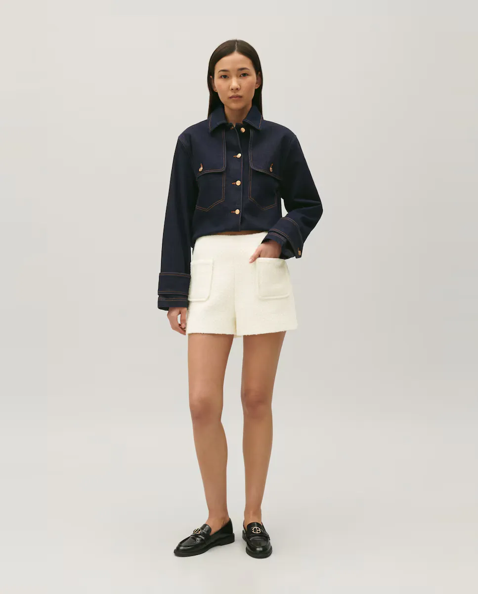 Женские твидовые шорты цвета слоновой кости Claudie Pierlot, белый
Женские твидовые шорты цвета слоновой кости Claudie Pierlot, белый