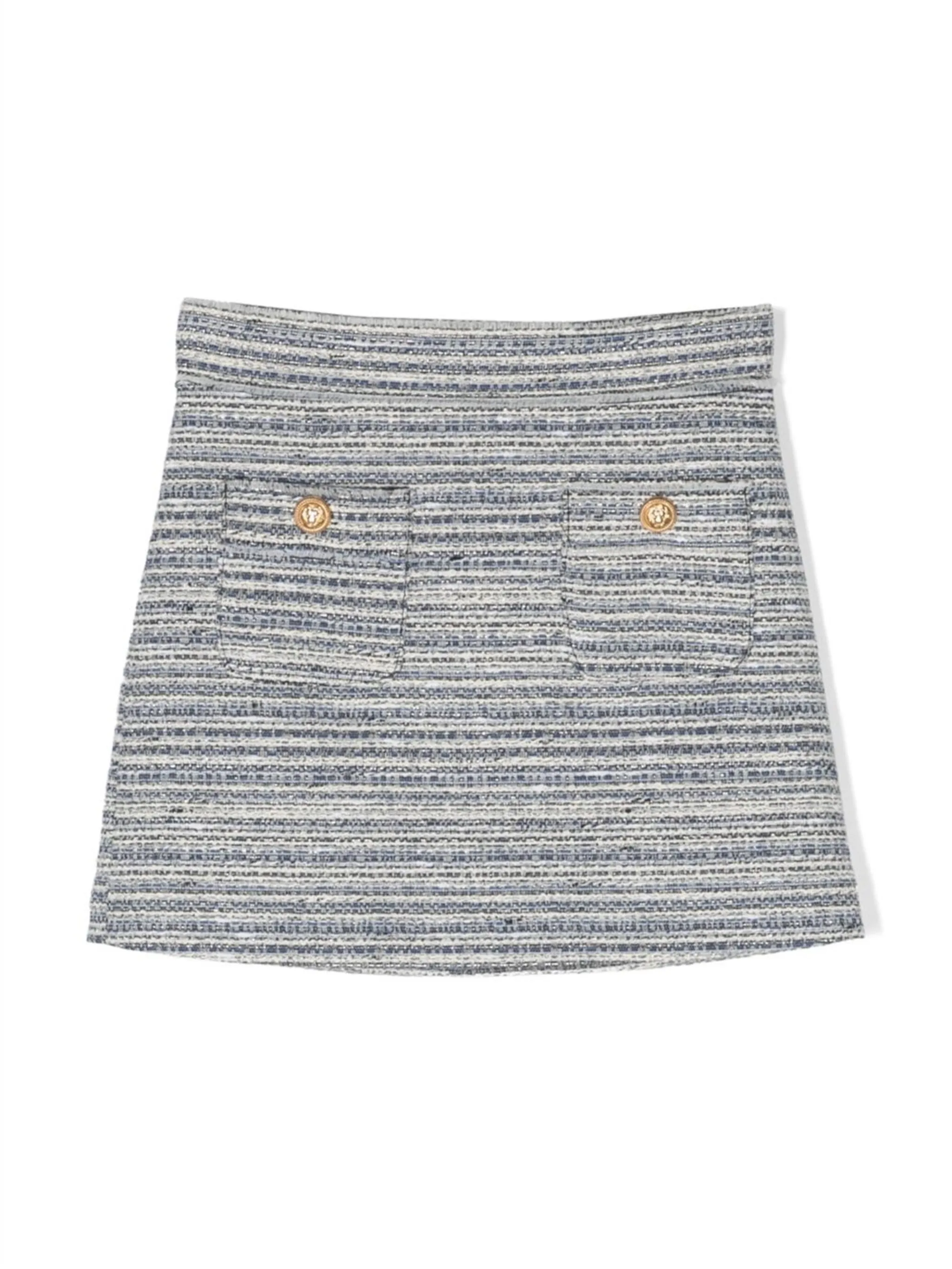 Твидовая юбка мини с накладными карманами Balmain Kids, белый
Твидовая юбка мини с накладными карманами Balmain Kids, белый