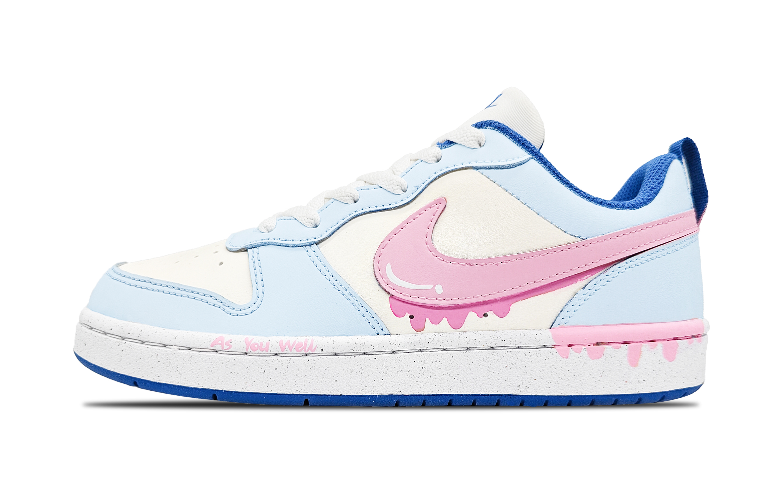 Кроссовки Court Borough Strawberry Milkshake с низким верхом, устойчивые к истиранию и скольжению, для детей и подростков Nike, розовый/синий
Кроссовки Court Borough Strawberry Milkshake с низким верхом, устойчивые к истиранию и скольжению, для детей и подростков Nike, розовый/синий