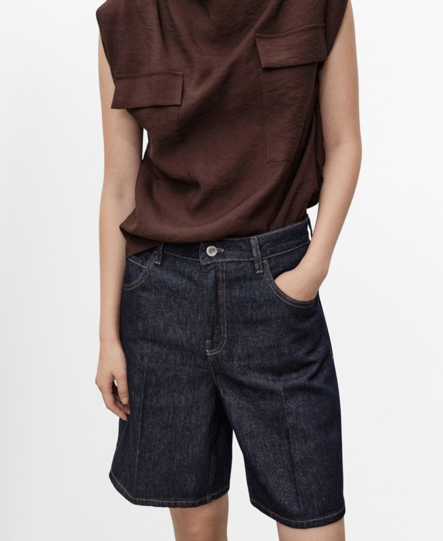 Женские прямые шорты-бермуды с высокой посадкой MANGO, Open Blue
Женские прямые шорты-бермуды с высокой посадкой MANGO, Open Blue