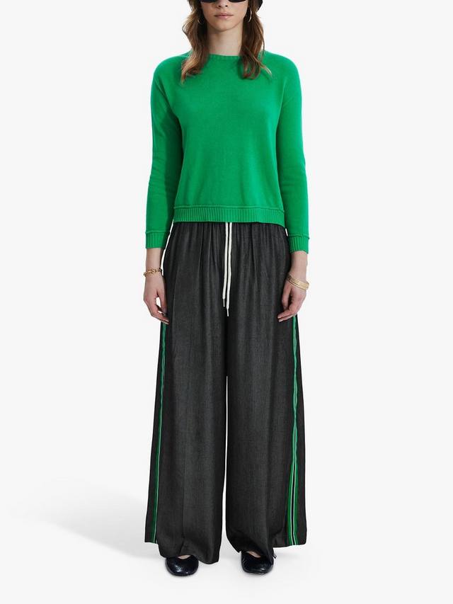 Вязаный джемпер с овальным вырезом и кантом по краю James Lakeland, зеленый 
Вязаный джемпер с овальным вырезом и кантом по краю James Lakeland, зеленый