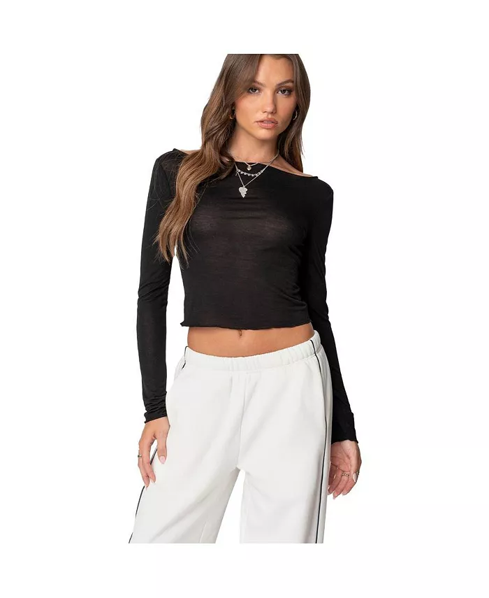 Женский прозрачный топ Rach с вырезом-лодочкой Edikted, черный
Женский прозрачный топ Rach с вырезом-лодочкой Edikted, черный