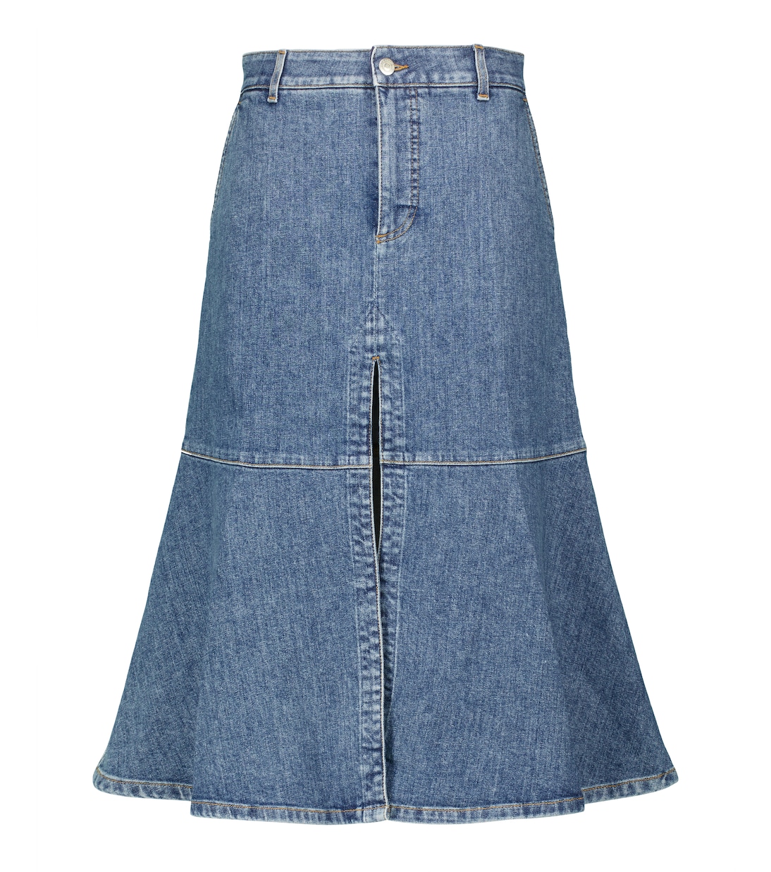 Расклешенная джинсовая юбка миди Stella McCartney, Vintage Blue
Расклешенная джинсовая юбка миди Stella McCartney, Vintage Blue