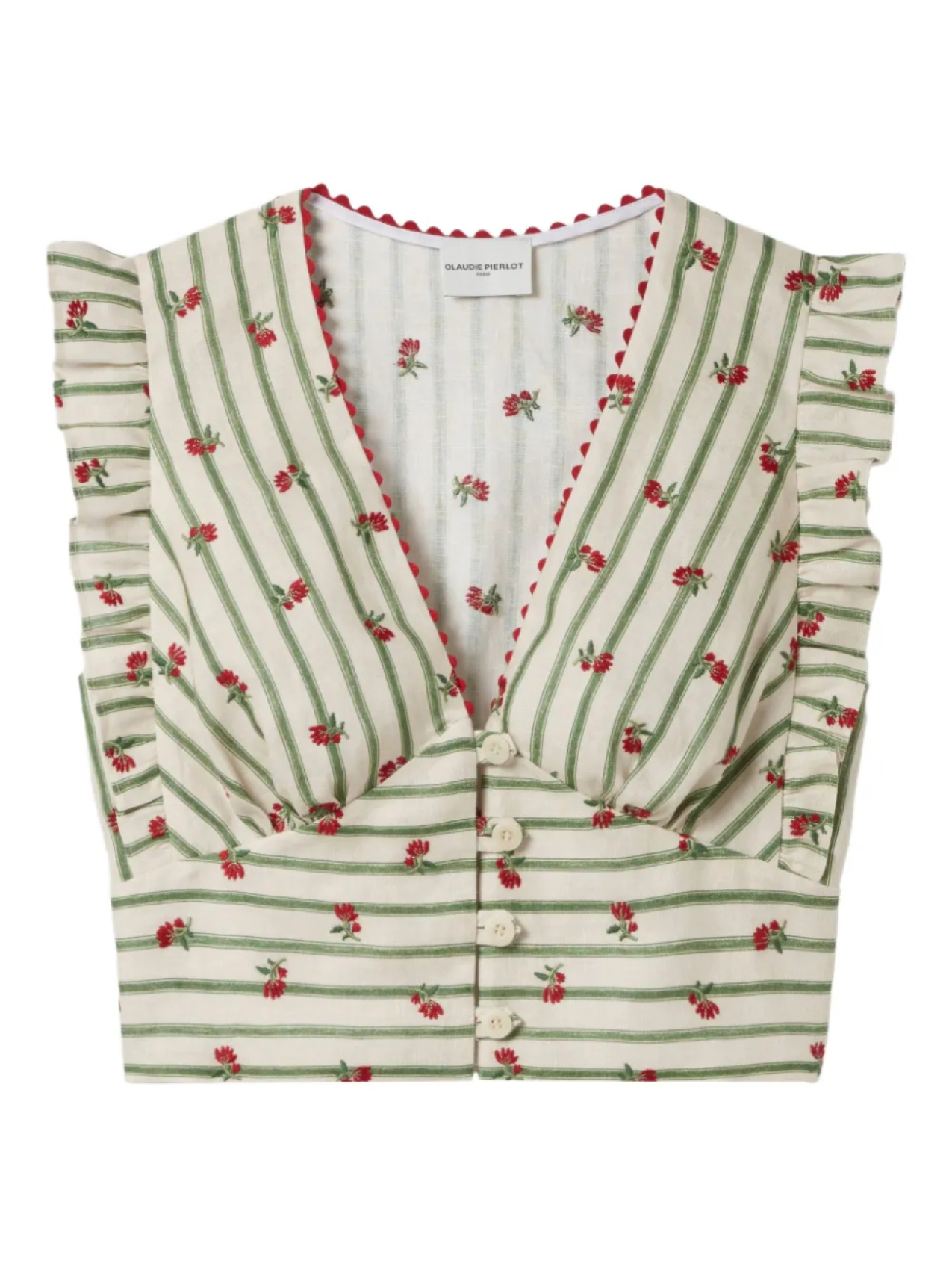 Топ с оборками и принтом Claudie Pierlot, нейтральный
Топ с оборками и принтом Claudie Pierlot, нейтральный