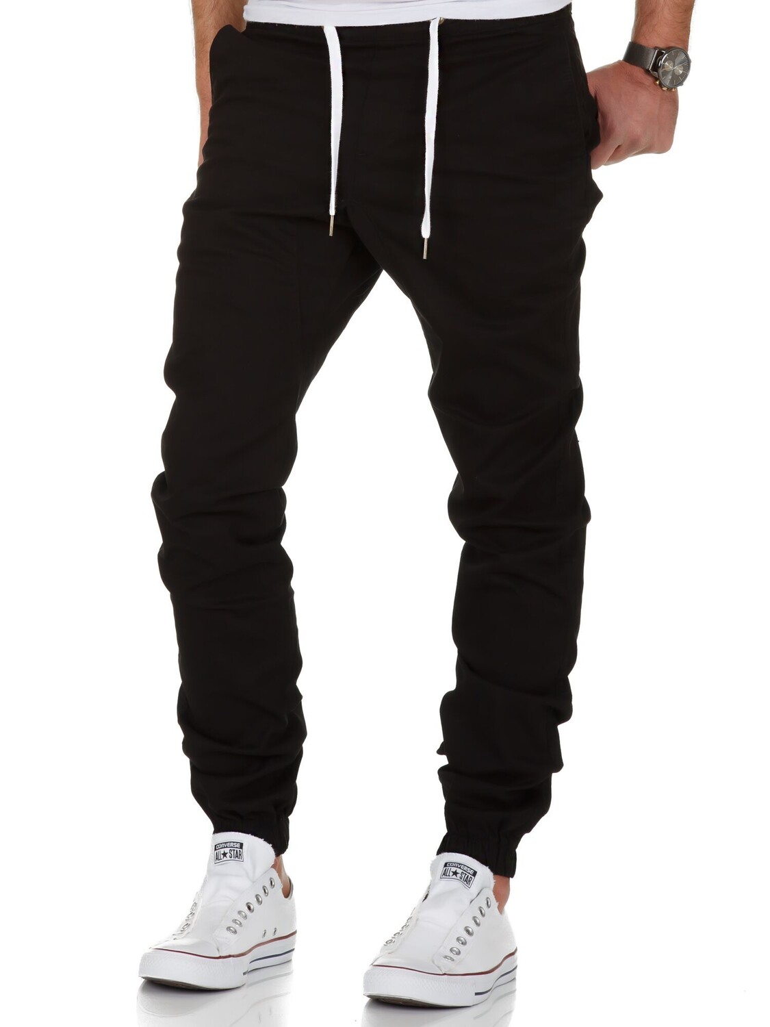 Брюки чинос Amaci&Sons Basic Jogger NEW JERSEY, черный 
Брюки чинос Amaci&Sons Basic Jogger NEW JERSEY, черный
