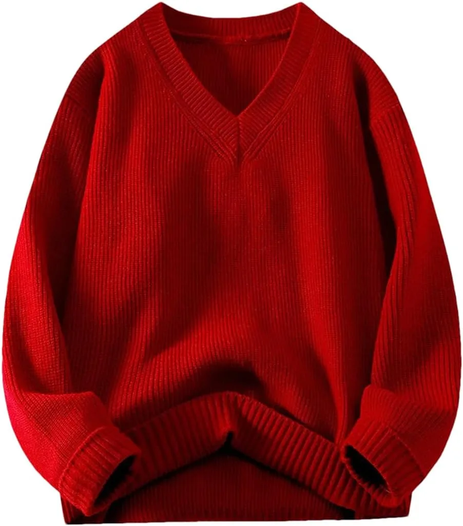 Мужской вязаный свитер с V-образным вырезом, длинный рукав, утепленный
Мужской вязаный свитер с V-образным вырезом, длинный рукав, утепленный