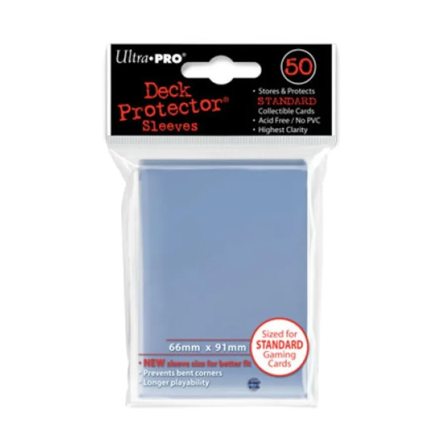 Стандартные обложки для карточек — прозрачные (50) (2-е издание), Card Sleeves - Standard (Ultra Pro)
Стандартные обложки для карточек — прозрачные (50) (2-е издание), Card Sleeves - Standard (Ultra Pro)