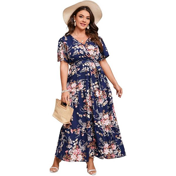 Женское платье макси с запахом и V-образным вырезом, короткими рукавами и поясом Seoria, Navy Blue Pink
Женское платье макси с запахом и V-образным вырезом, короткими рукавами и поясом Seoria, Navy Blue Pink