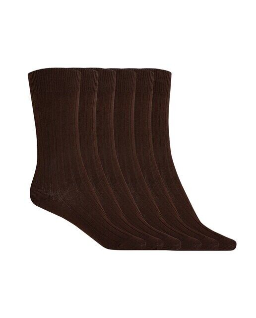 Набор из 6 пар хлопковых носков в рубчик Basix Punto Blanco, темно-коричневый
Набор из 6 пар хлопковых носков в рубчик Basix Punto Blanco, темно-коричневый