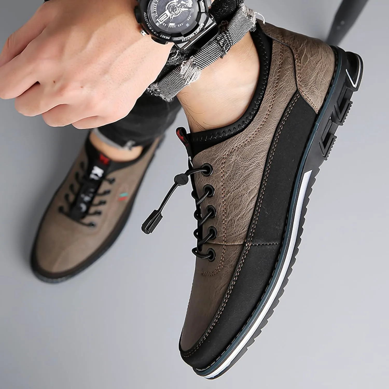 Мужские кожаные оксфорды на шнуровке, мокасины для вождения, офисные, повседневные, прогулочные лоферы, удобные, без шнурков, деловые оксфорды Nileeke, хаки
Мужские кожаные оксфорды на шнуровке, мокасины для вождения, офисные, повседневные, прогулочные лоферы, удобные, без шнурков, деловые оксфорды Nileeke, хаки