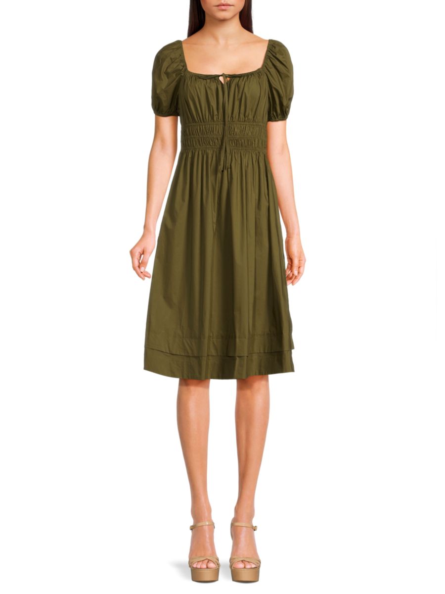 Хлопковое платье А-силуэта длиной до колена stellah, оливковый
Хлопковое платье А-силуэта длиной до колена stellah, оливковый