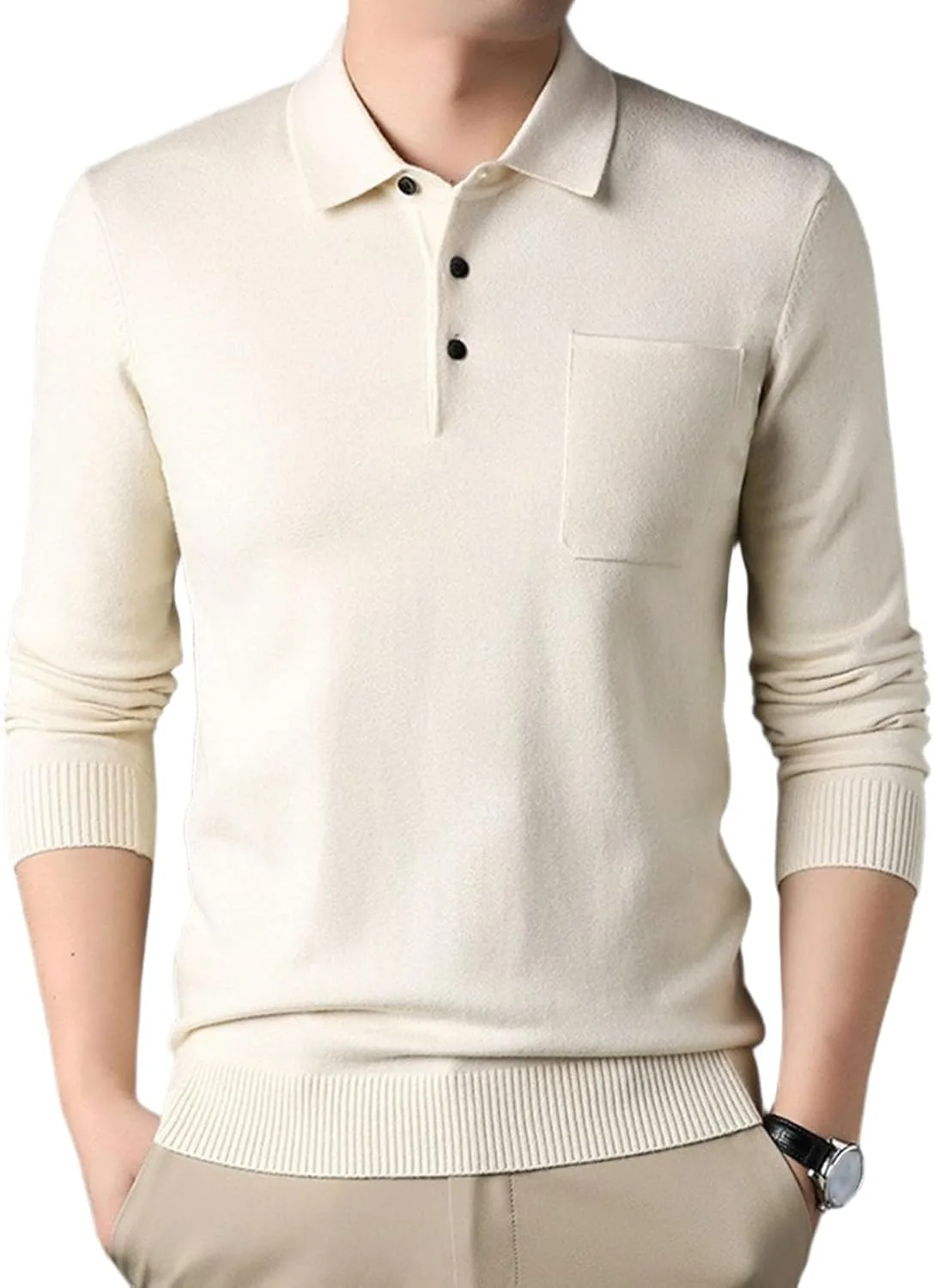 Мужской свитер-поло с длинным рукавом и воротником SWJGLITTR
Мужской свитер-поло с длинным рукавом и воротником SWJGLITTR