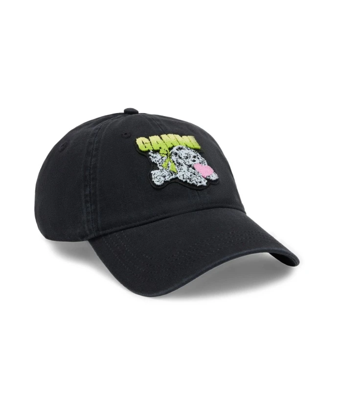 Черная хлопковая кепка Ganni, черный
Черная хлопковая кепка Ganni, черный