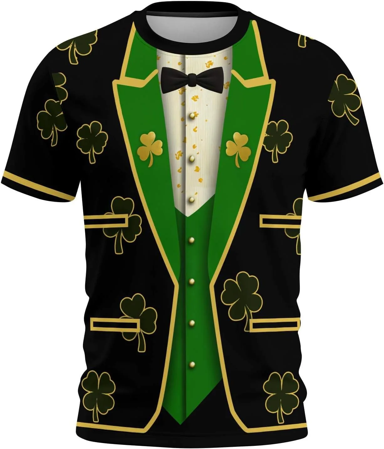 Футболка мужская St. Patrick’s Day с принтом Tuxedo и зеленым трилистником
Футболка мужская St. Patrick’s Day с принтом Tuxedo и зеленым трилистником