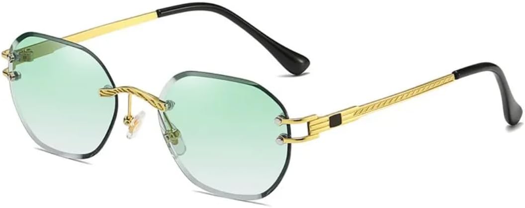 Солнцезащитные очки с защитой от УФ-излучения UV400 | Без оправы, металлические линзы разных цветов | Для женщин и мужчин, для занятий спортом на открытом воздухе и вождения DSVIGF, Gold Green
Солнцезащитные очки с защитой от УФ-излучения UV400 | Без оправы, металлические линзы разных цветов | Для женщин и мужчин, для занятий спортом на открытом воздухе и вождения DSVIGF, Gold Green