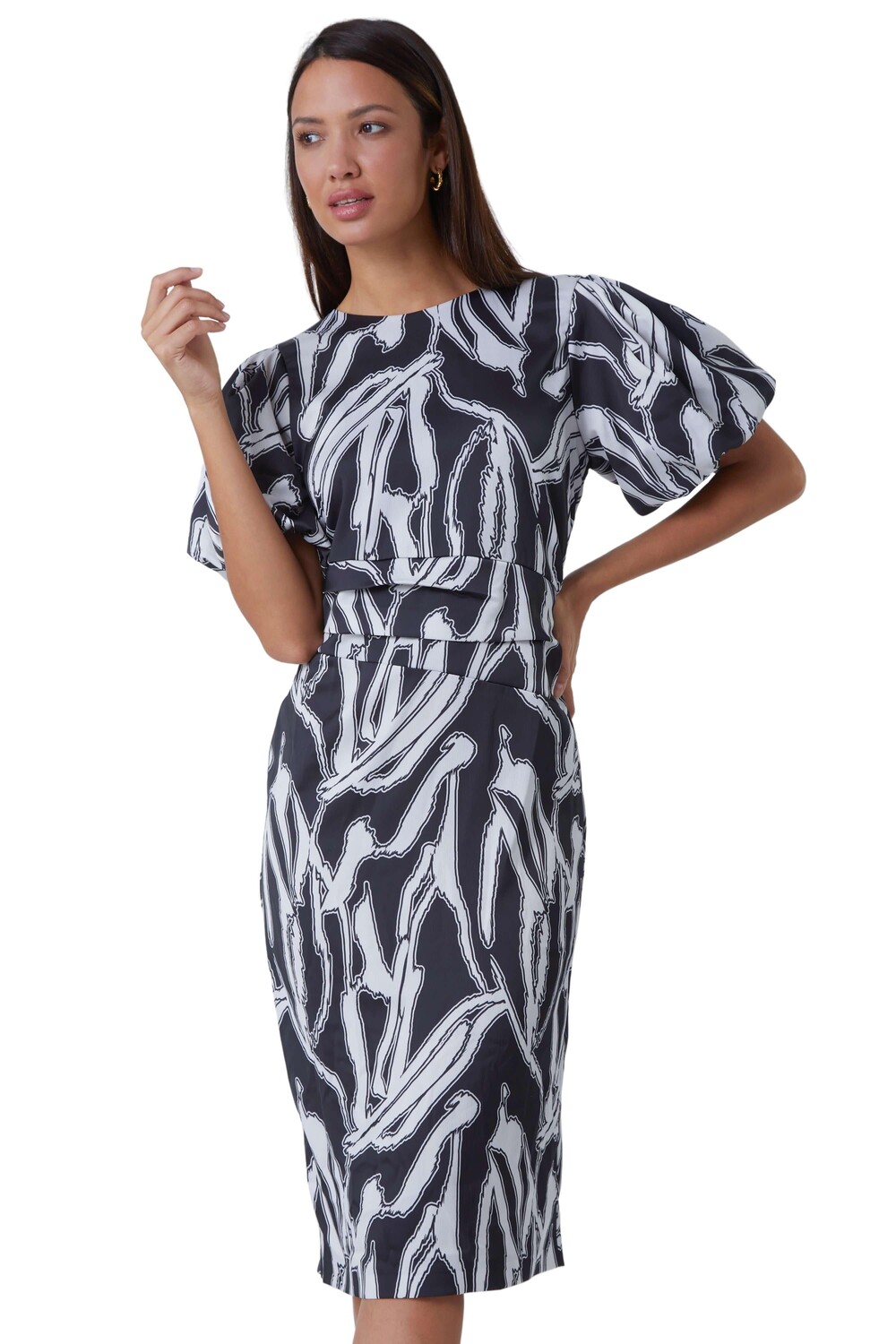 Эластичное платье со складками и абстрактным принтом Roman, черный
Эластичное платье со складками и абстрактным принтом Roman, черный