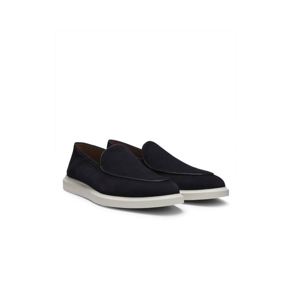 Замшевые лоферы с логотипом BOSS, темно-синий
Замшевые лоферы с логотипом BOSS, темно-синий