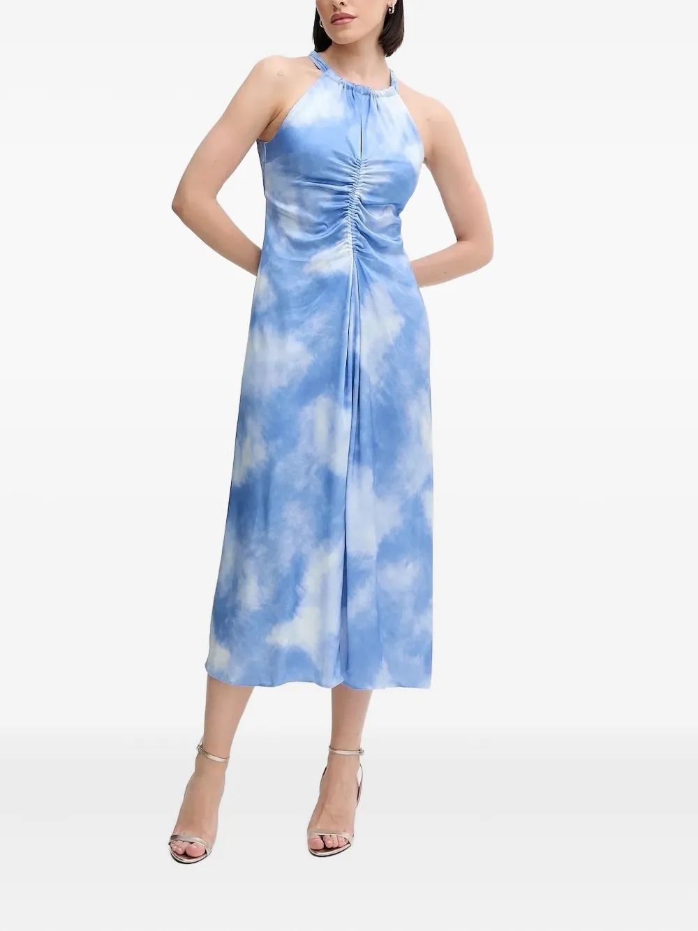 Платье миди со сборками и вырезом халтер Sisley, синий
Платье миди со сборками и вырезом халтер Sisley, синий