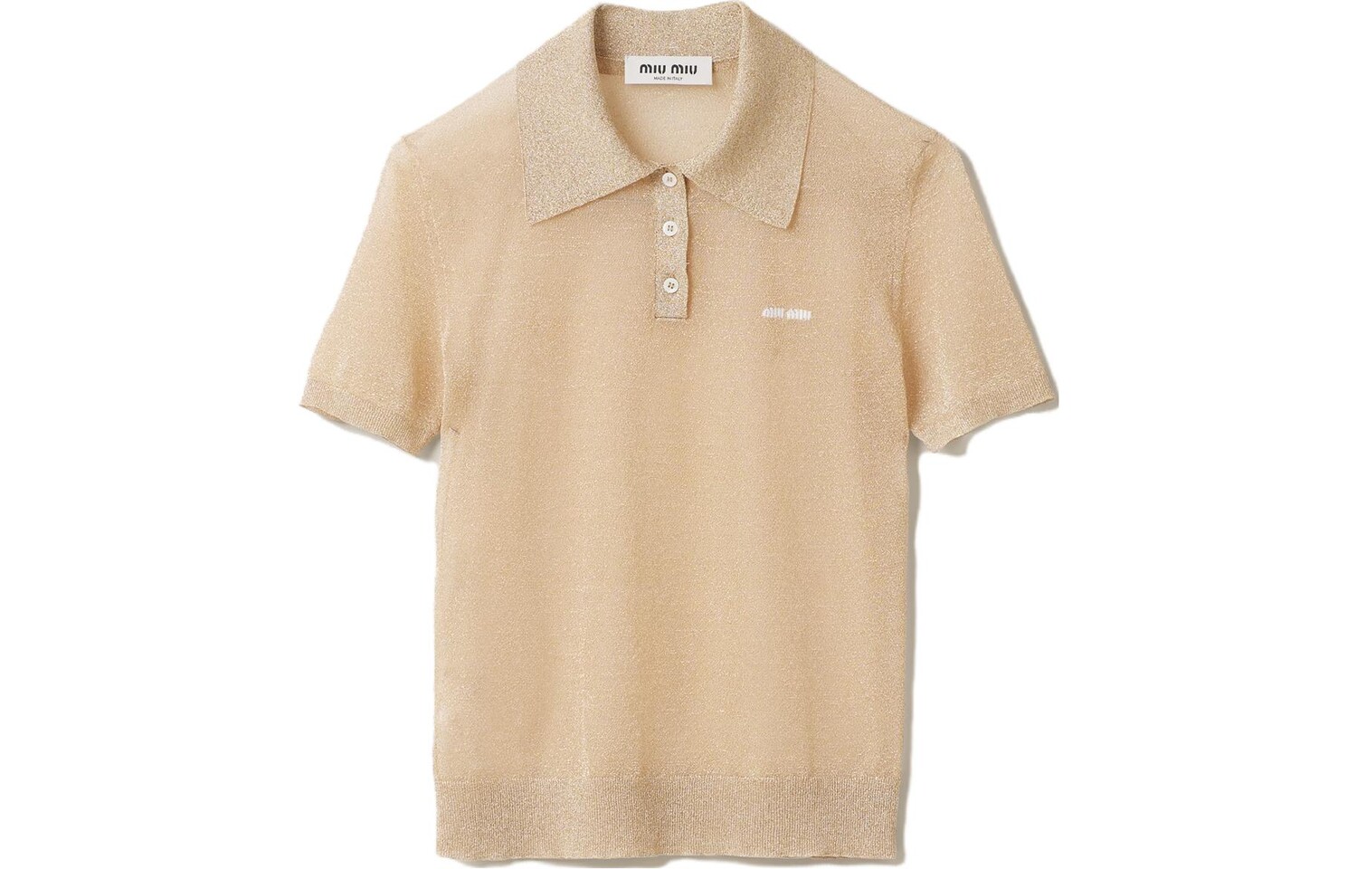 Рубашка поло женская золотая Miu Miu
Рубашка поло женская золотая Miu Miu
