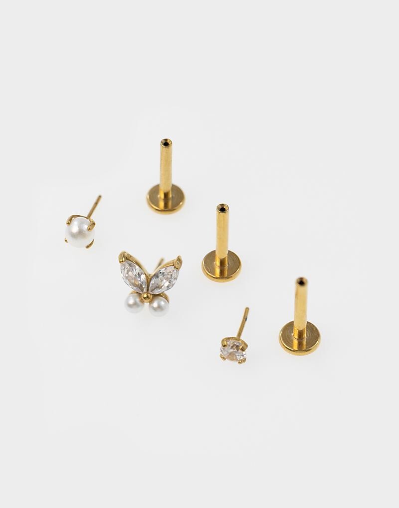 Lovisa Золотая сумка на плоской спине из хирургической стали с жемчугом и покрытием Lovisa
Lovisa Золотая сумка на плоской спине из хирургической стали с жемчугом и покрытием Lovisa