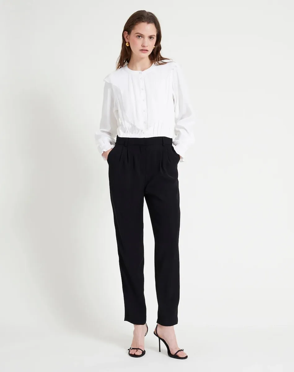 Женский комбинезон с эффектом брюк и рубашки Naf Naf, черный 
Женский комбинезон с эффектом брюк и рубашки Naf Naf, черный