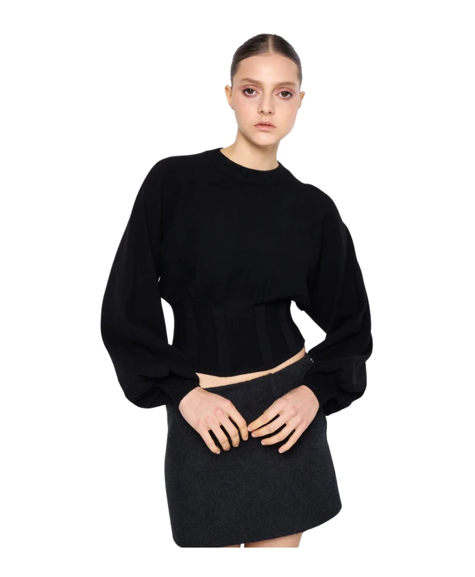 Свитер с круглым вырезом и пышными рукавами Silvian Heach, черный
Свитер с круглым вырезом и пышными рукавами Silvian Heach, черный