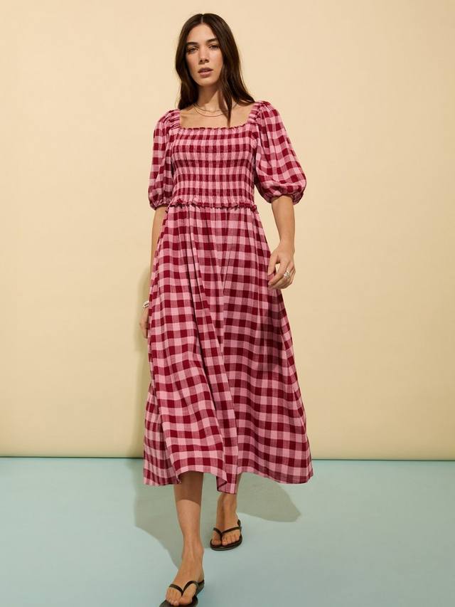 Платье миди Davina с квадратным вырезом и пышными рукавами в клетку Baukjen
Платье миди Davina с квадратным вырезом и пышными рукавами в клетку Baukjen