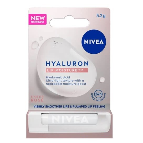 Бальзам для губ, прозрачная роза, 5,2 г Nivea, Hyaluron Moisture Plus
Бальзам для губ, прозрачная роза, 5,2 г Nivea, Hyaluron Moisture Plus