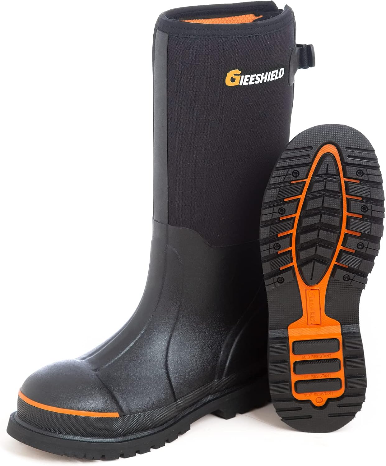 Мужские резиновые ботинки GIEESHIELD с стальным носком и ребром жесткости, водонепроницаемые и противоскользящие, с 6 мм неопреном, прочные коричневые резиновые ботинки для строительства, сельского хозяйства и производства, размеры 7-14
Мужские резиновые ботинки GIEESHIELD с стальным носком и ребром жесткости, водонепроницаемые и противоскользящие, с 6 мм неопреном, прочные коричневые резиновые ботинки для строительства, сельского хозяйства и производства, размеры 7-14