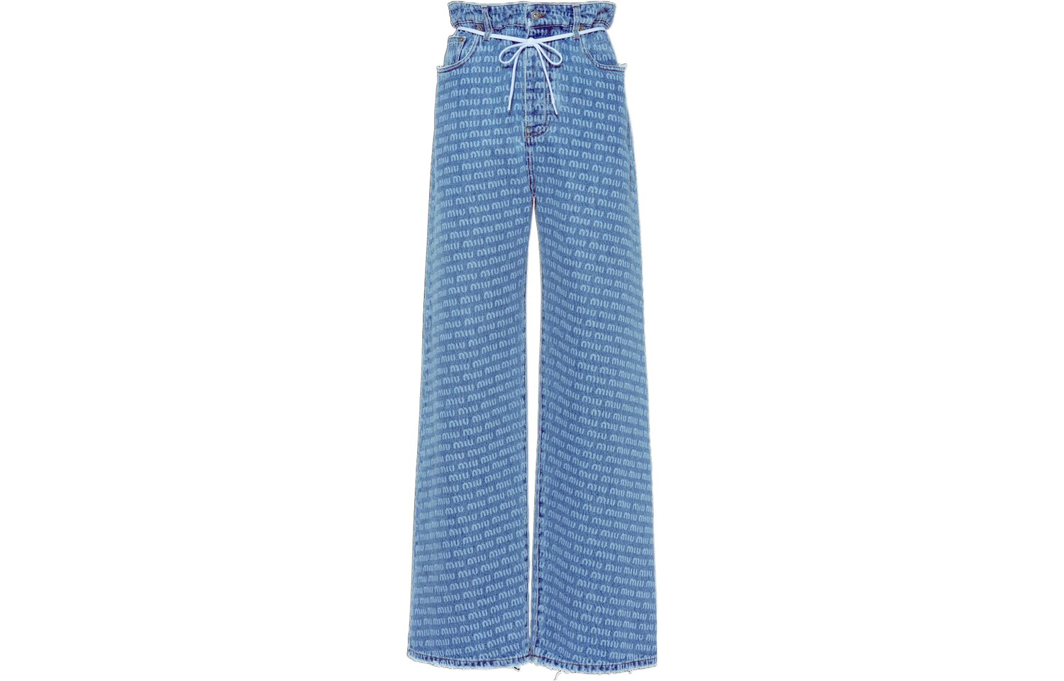 Джинсы женские Miu Miu с логотипами, светло-голубой 
Джинсы женские Miu Miu с логотипами, светло-голубой