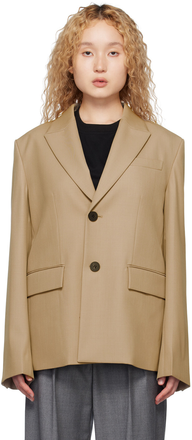 Бежевый однобортный пиджак Wooyoungmi
Бежевый однобортный пиджак Wooyoungmi