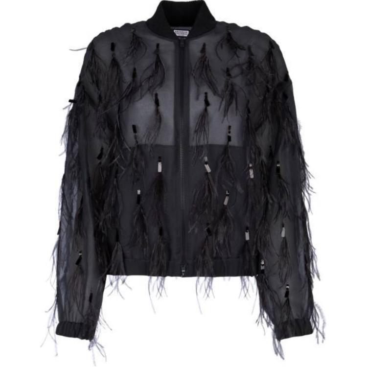 Вышитая бомбер-куртка с молнией Brunello Cucinelli, черный
Вышитая бомбер-куртка с молнией Brunello Cucinelli, черный