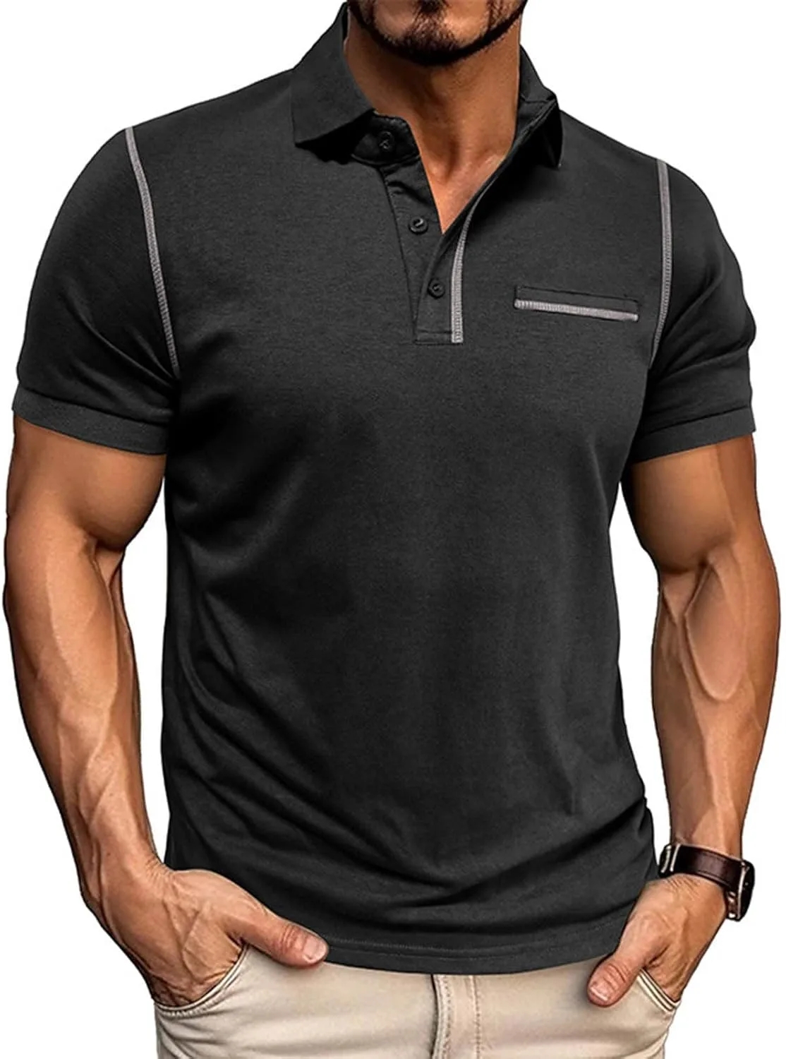 Мужская летняя футболка Cambkatl с воротником, короткий рукав, свободный крой
Мужская летняя футболка Cambkatl с воротником, короткий рукав, свободный крой