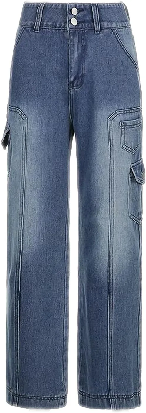 Dawery Vintage Cargo Jeans High Waist Wide Leg Baggy Mom Denim Pants
Dawery Vintage Cargo Jeans High Waist Wide Leg Baggy Mom Denim Pants