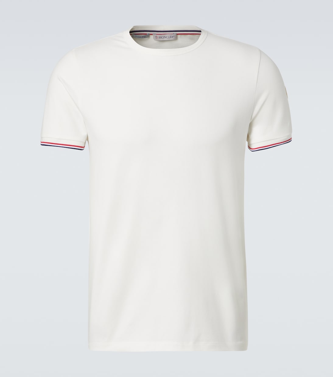 Триколорная хлопковая футболка из джерси Moncler, белый
Триколорная хлопковая футболка из джерси Moncler, белый