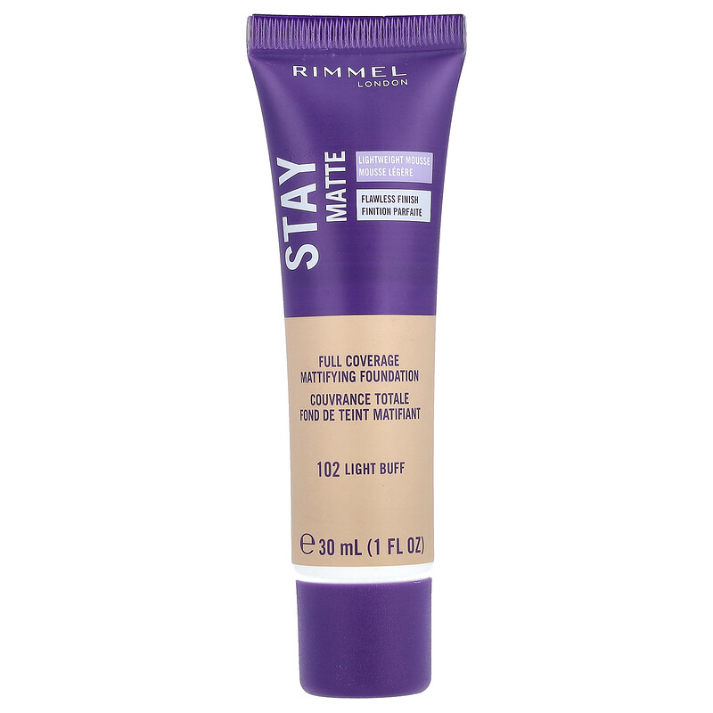 Rimmel London, Stay Matte, Full Coverage Mattifying Foundation, 102 Light Buff, 1 fl oz (30 ml)
Rimmel London, Stay Matte, Full Coverage Mattifying Foundation, 102 Light Buff, 1 fl oz (30 ml)