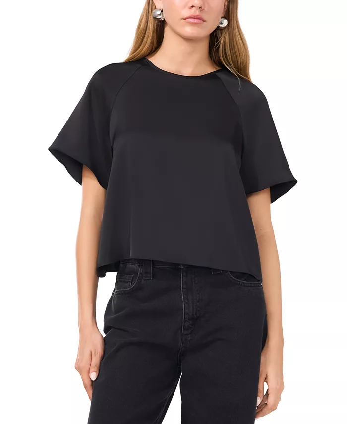 Женская блузка с круглым вырезом и рукавами реглан 1.STATE, черный 
Женская блузка с круглым вырезом и рукавами реглан 1.STATE, черный