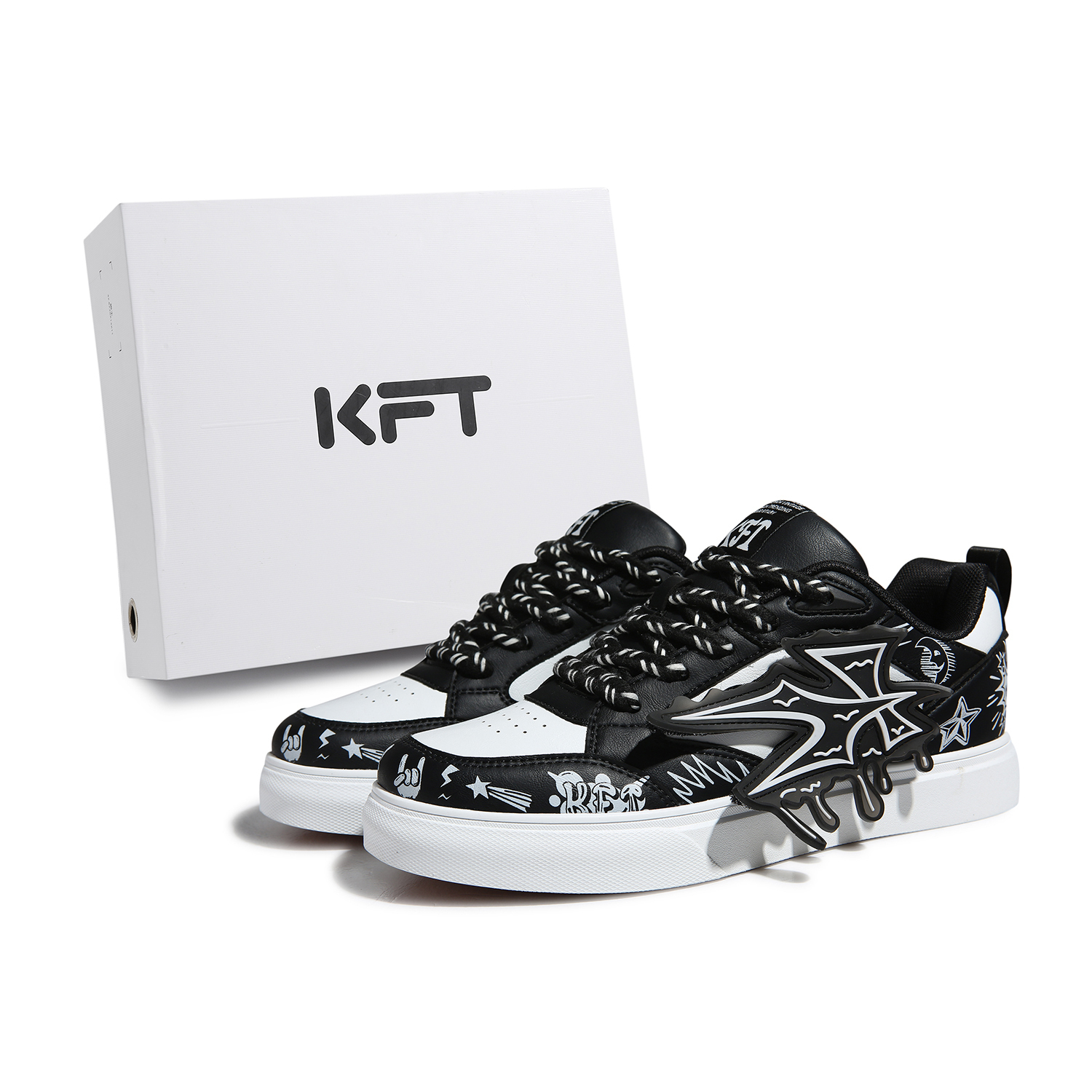 KFT Скользоустойчивые амортизирующие высотоувеличивающие низкие скейтерские кроссовки унисекс черно-белые, цвет Black White
KFT Скользоустойчивые амортизирующие высотоувеличивающие низкие скейтерские кроссовки унисекс черно-белые, цвет Black White