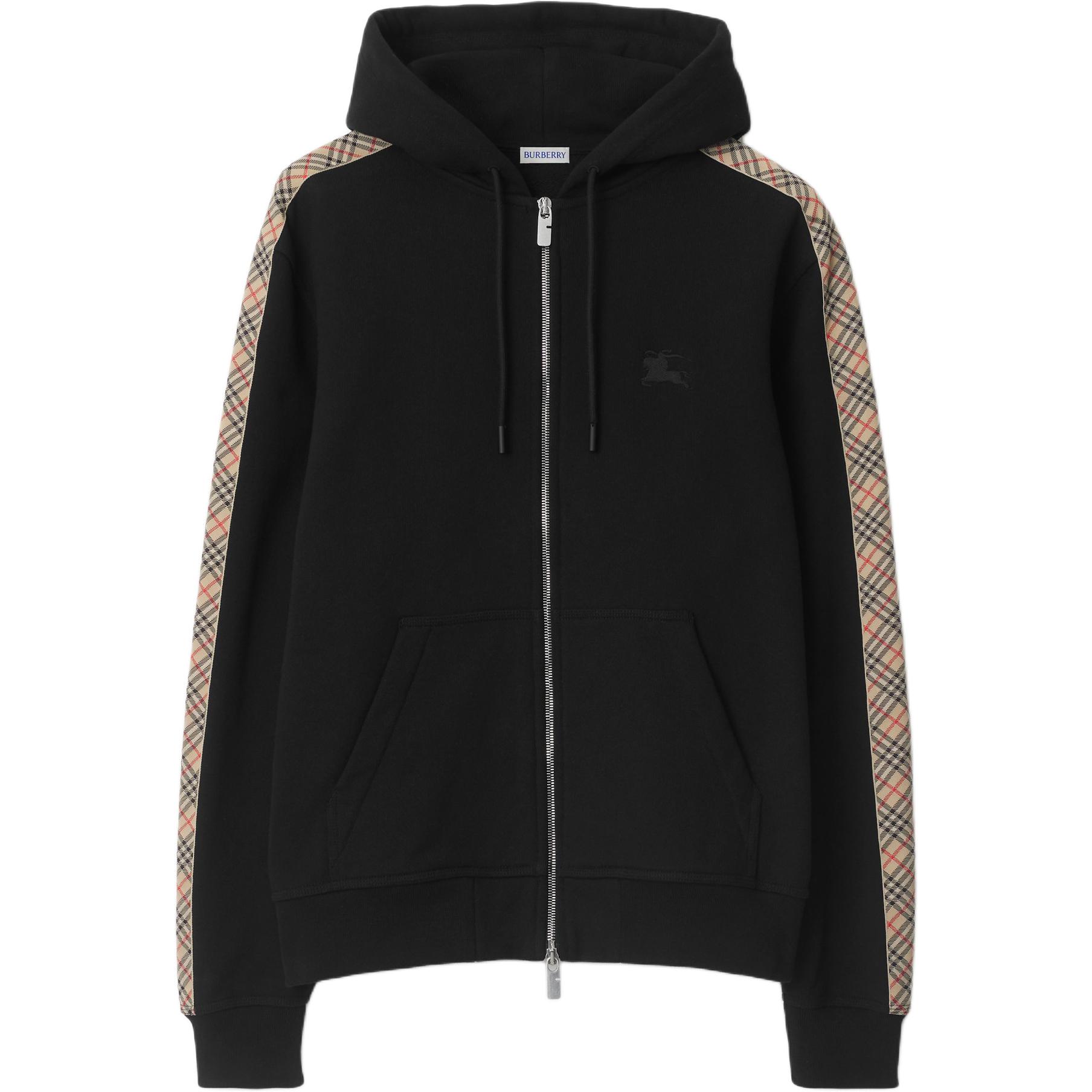 Хлопковый худи Check trim Burberry, черный
Хлопковый худи Check trim Burberry, черный