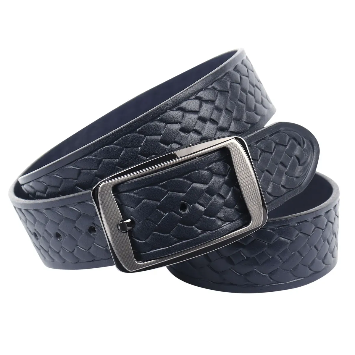 Ремень Anthoni Crown из натуральной кожи растительного дубления с плетеным тиснением, синий
Ремень Anthoni Crown из натуральной кожи растительного дубления с плетеным тиснением, синий