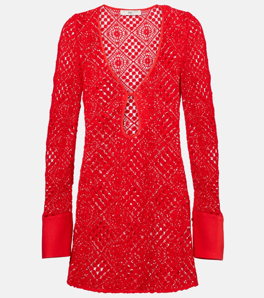 Мини-платье из хлопка с крючком в полоску SIR, красный
Мини-платье из хлопка с крючком в полоску SIR, красный