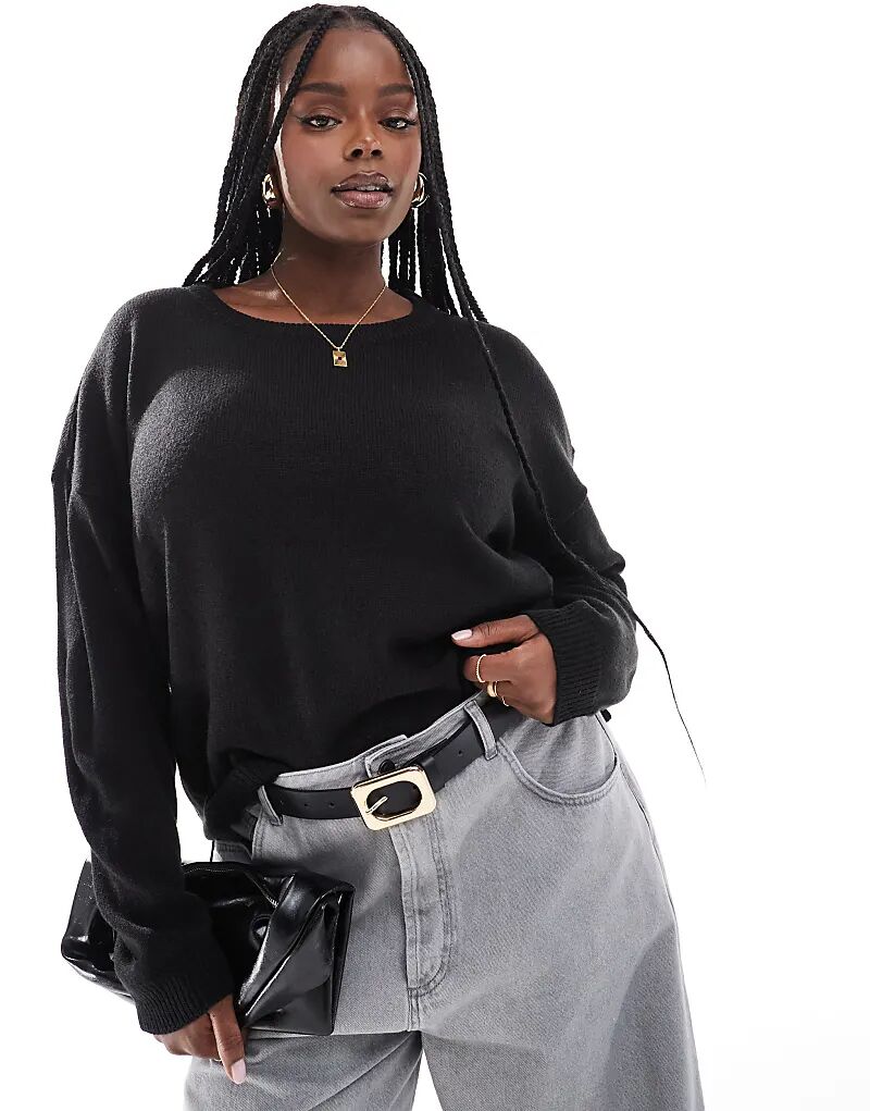 Плюс джемпер с круглым вырезом черного цвета Brave Soul
Плюс джемпер с круглым вырезом черного цвета Brave Soul