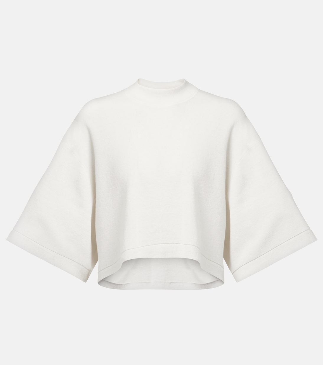 Укороченная футболка из смеси хлопка и шерсти Alaïa, Blanc
Укороченная футболка из смеси хлопка и шерсти Alaïa, Blanc