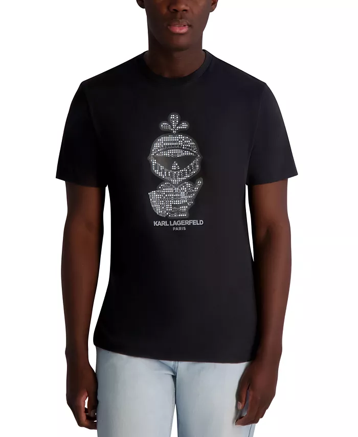 Мужская футболка Karl с фактурной бронированной отделкой KARL LAGERFELD PARIS, черный 
Мужская футболка Karl с фактурной бронированной отделкой KARL LAGERFELD PARIS, черный