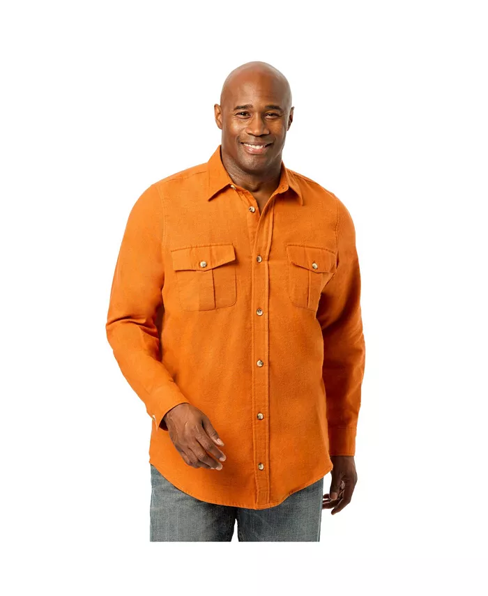 Фланелевая рубашка Big & Tall Signature однотонная KingSize, оранжевый 
Фланелевая рубашка Big & Tall Signature однотонная KingSize, оранжевый
