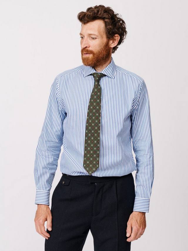 Харди коттон рубашка с отложным воротником и полосками Regular Fit Aubin, Blue
Харди коттон рубашка с отложным воротником и полосками Regular Fit Aubin, Blue