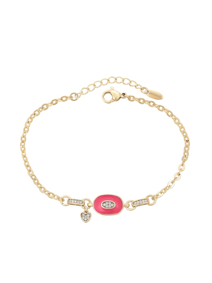 Faina Женский браслет-цепочка со стразами, золотисто-розового цвета
Faina Женский браслет-цепочка со стразами, золотисто-розового цвета