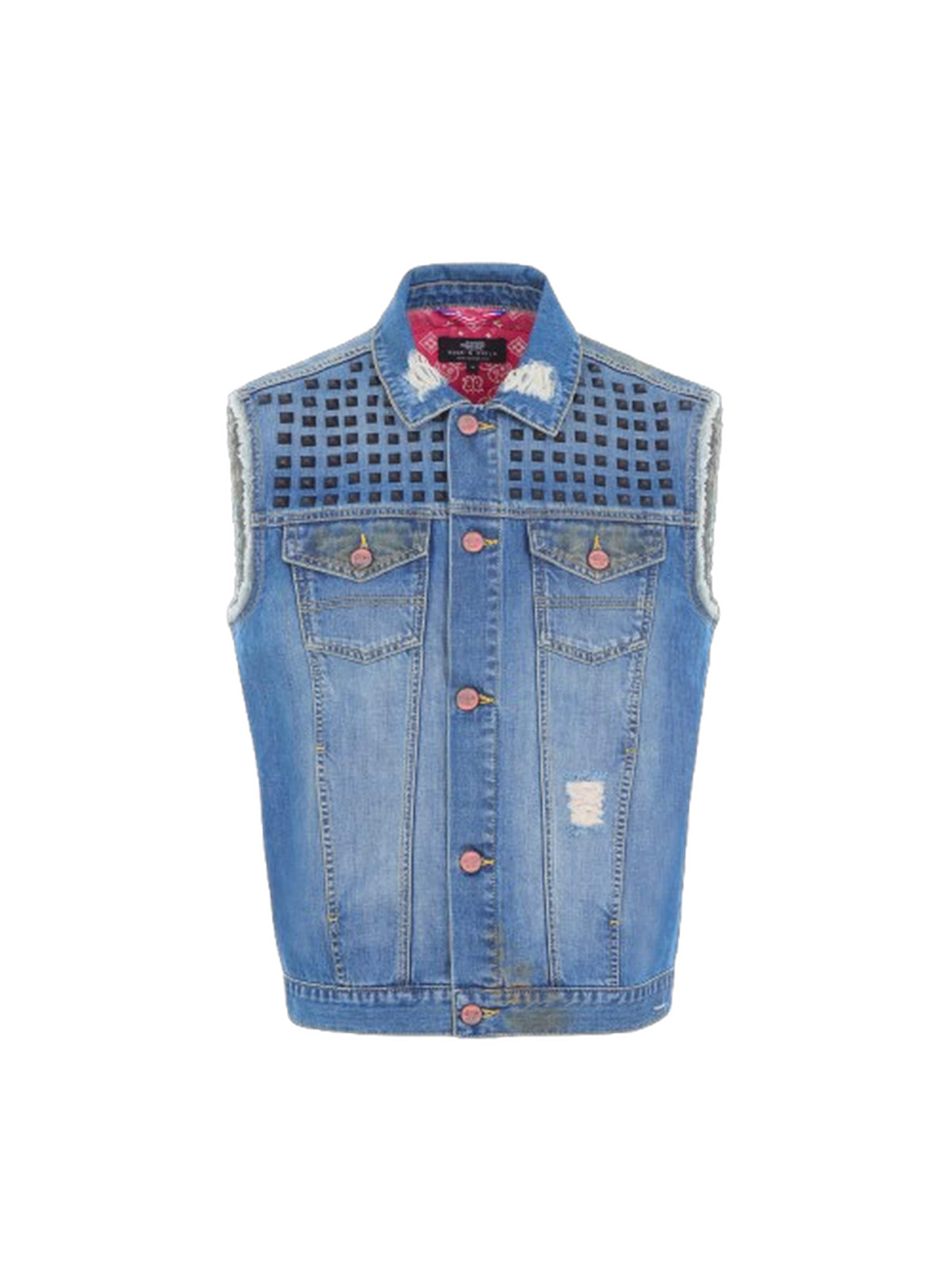 Yoxeone Жилет 'HELL RIDERS' в синем дениме
Yoxeone Жилет 'HELL RIDERS' в синем дениме
